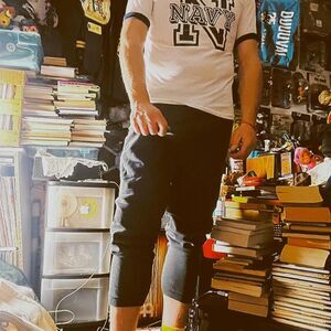 90s SOFFE U.S. NAVY Ringer T-Shirt Single Stitch Made in USA M